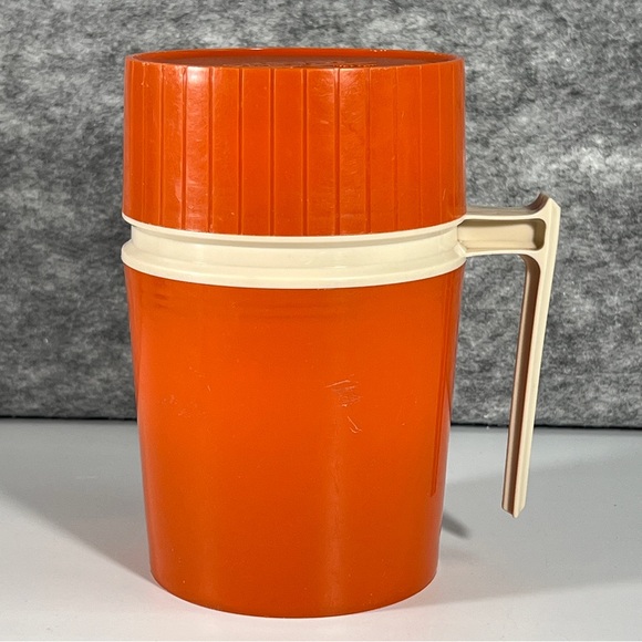 Thermos Brand ORANGE vaccuum bottle Retro Vintage Hipster Boho Camping Hiking - Picture 5 of 15